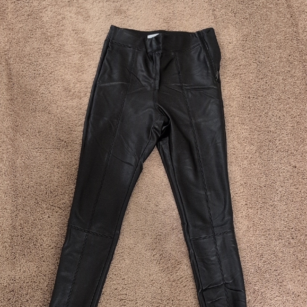 Topshop Black Faux Leather Pants